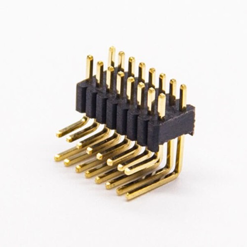 Male Pin Header Right Angled Dual Row 1.27mm Center Spacing Through Hole 5（PCS）