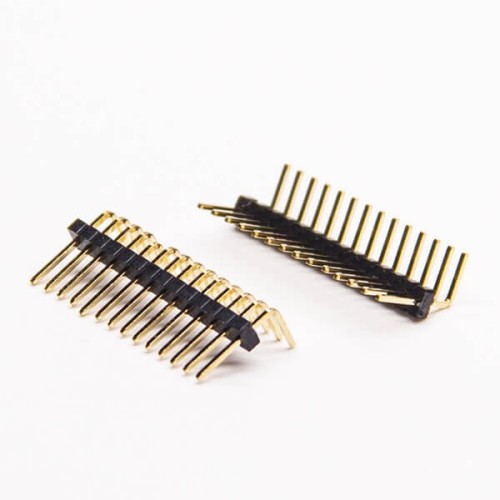 Pin Headers PCB Male Right Angled 1.27×1.0 1×14PIN Single Row Through Hole 10（PCS）