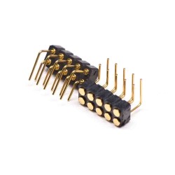 Pogo Pin Battery Connector 10 Pin Double-row Bend 2.54MM Pitch Multi Pin Series