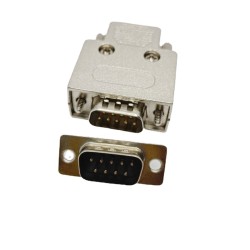 D SUB 9 Shell Straight RS232 serial port 9pin Zinc Alloy Silver PLC Plug