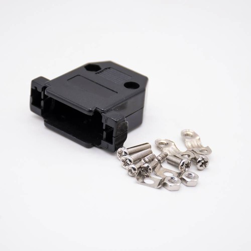 D Sub Shell Plastic Housing For D-sub 15Pin Black Dust Cover