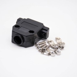 D Sub Shell Plastic Housing For D-sub 15Pin Black Dust Cover