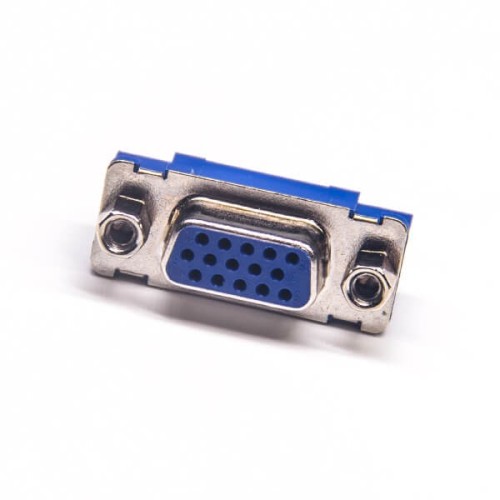 2pcs D-SUB VGA 15 Pin Female 180 Degree Though Hole Connector