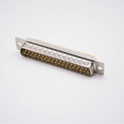 37 Pin Machined Pin D Sub Connector Solder Cup Male Straight Two Rows DB Interface