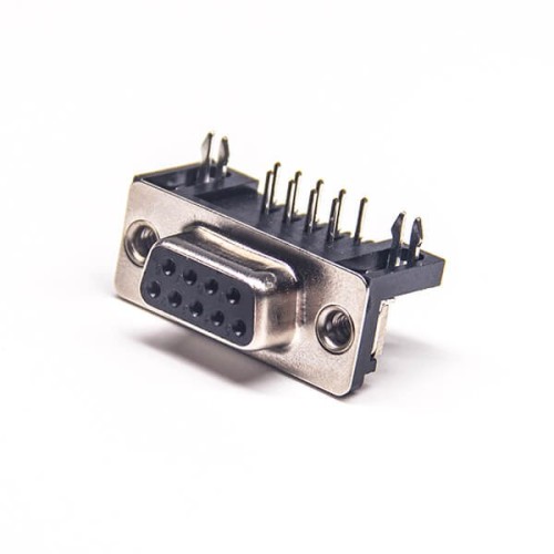 3pcs DB9 Female Right Angle Though Hole Connector