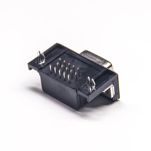 3pcs Hd d sub 15 pin D-SUB VGA 15 Pin Female Right Angle Though Hole Connector