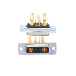 7W2 D-SUB Female Right Angled Through Hole 10A 20A 30A 40A Gold Plated Machine pin