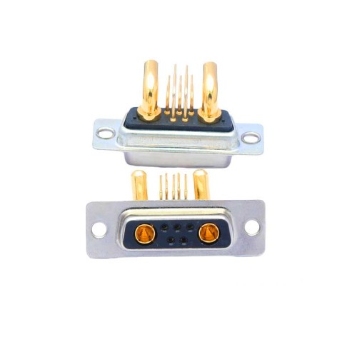 7W2 D-SUB Female Right Angled Through Hole 10A 20A 30A 40A Gold Plated Machine pin