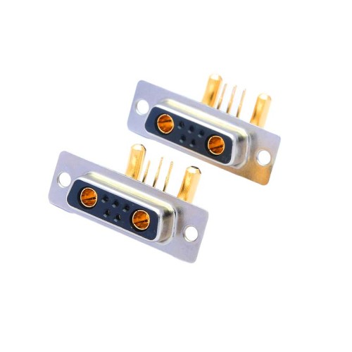 7W2 D-SUB Female Right Angled Through Hole 10A 20A 30A 40A Gold Plated Machine pin