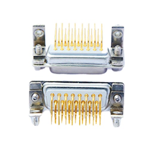 D-SUB 15Pin Female 90 Degree Through Hole Gold Plated Machine pin with Bracket