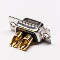 D SUB 2pin Connector Straight Female Solder 2Zinc Alloy 10A 2W2