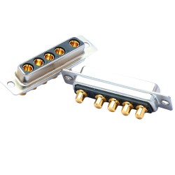 D-SUB 5W5 High Current Female Straight Through Hole 10A 20A 30A 40A Gold Plated Solid Pin Single Hole