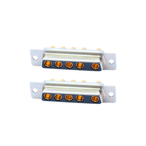 D-SUB 5W5 High Current Female Straight Through Hole 10A 20A 30A 40A Gold Plated Solid Pin Single Hole