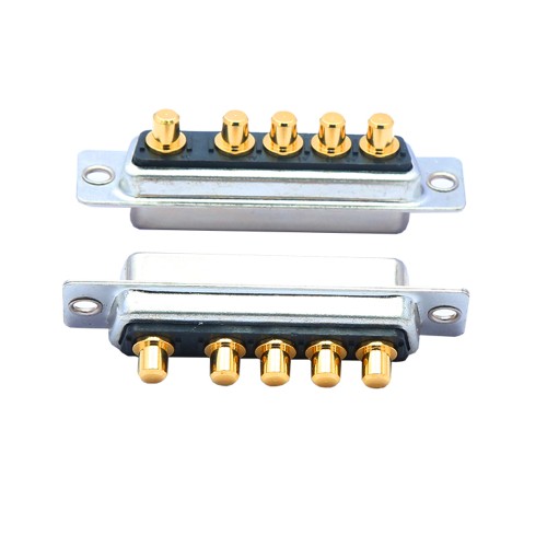 D-SUB 5W5 High Current Female Straight Through Hole 10A 20A 30A 40A Gold Plated Solid Pin Single Hole