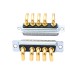 D-SUB 5W5 High Current Male Right Angled Through Hole 10A 20A 30A 40A Gold Plated Solid Pin Single Hole