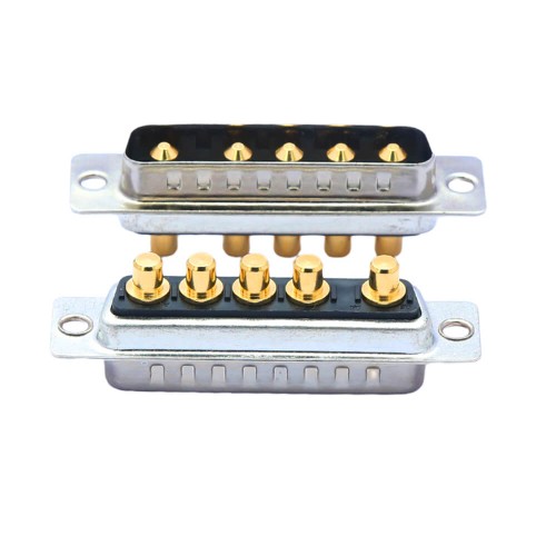 D-SUB 5W5 High Current Male Straight Through Hole 10A 20A 30A 40A Gold Plated Solid Pin Single Hole