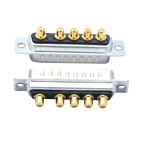 D-SUB 5W5 High Current Male Straight Through Hole 10A 20A 30A 40A Gold Plated Solid Pin Single Hole