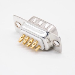 D Sub 9 Pin Female Connector Two Rows Machined Straight Solder Cup DB Interface