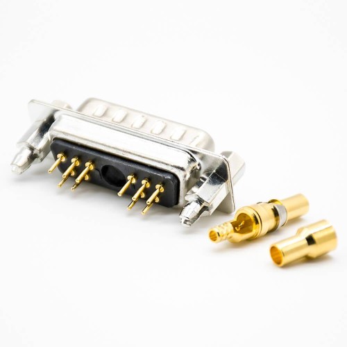 D Sub Combo Connector 1W10 Male Jack Straight Through Hole Solder Cable