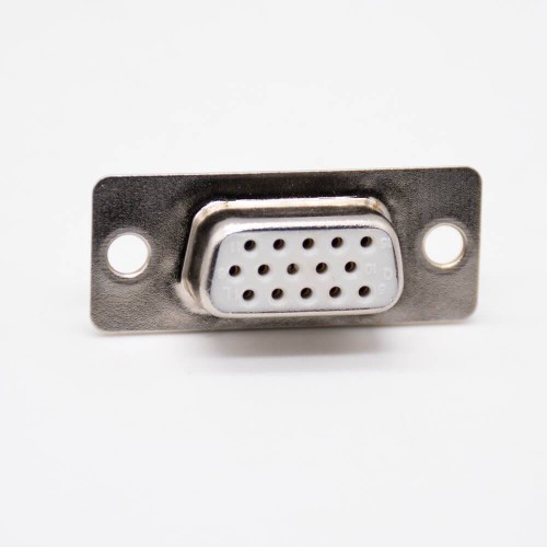 DB 15 Connector Female Three Rows Stamped Straight Solder Cup Nickel Plating