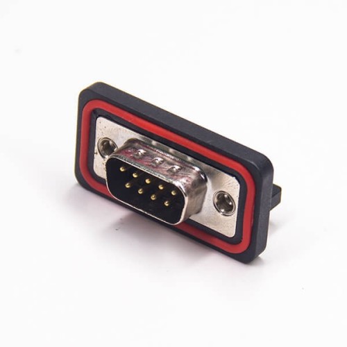 Standard IP67 Waterproof D-sub 9 Contact Right Angle PCB Mount Connector