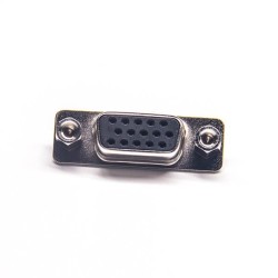 VGA Female D-SUB 15 Pin Right Angle Though Hole Connector