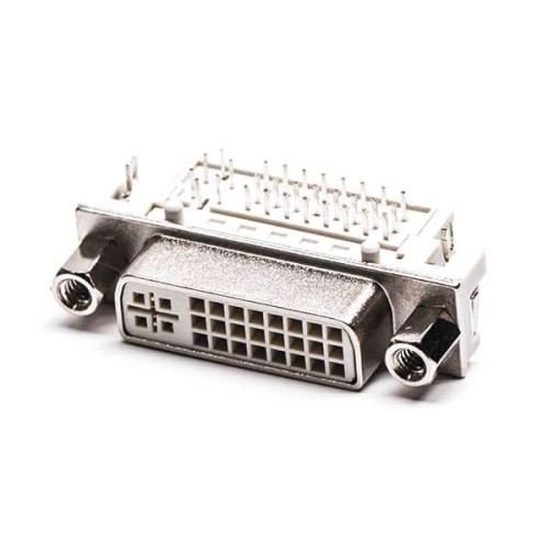 DVI I 24+5 Pin R/A Connector White Though Hole Harpoon