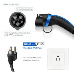 SAE j1772 Electric Car Charger with Nema 5-15 Power Plug 16A AC 5meter length