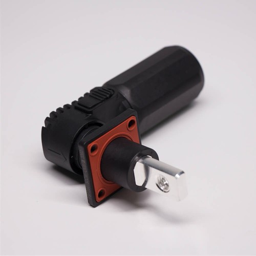 1 Pin Waterproof Connector IP67 8mm Black Right Angle Plug and Socket 200A Busbar Lug