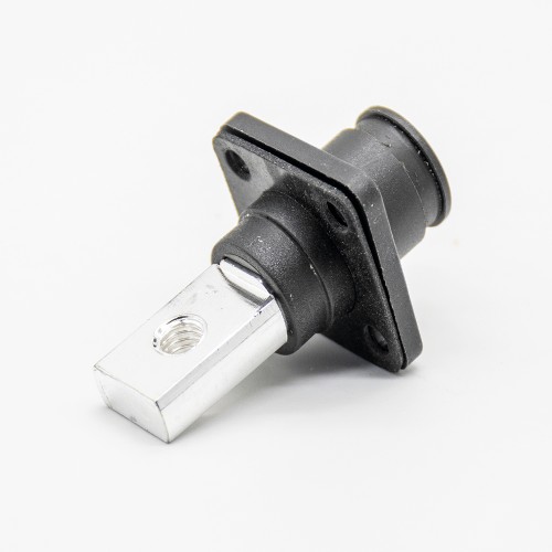 High Current Waterproof Connector Right Angle Plug and Socket IP65 120A Busbar Lug 8mm Black Plastic