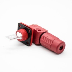 HV Connectors 1 Pin 12MM Female To Male Right Plug Butt-Joint Socket Red 350A Plastic