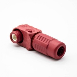 HV Connectors 1 Pin 12MM Female To Male Right Plug Butt-Joint Socket Red 350A Plastic