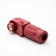 HV Connectors 1 Pin 12MM Female To Male Right Plug Butt-Joint Socket Red 350A Plastic