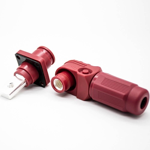 Surlok Power Connectors 8mm Right Angle Plug and Socket 150A Busbar Lug Red IP65