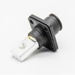 Waterproof High Current Battery Connectors 400A Right Angle Socket 14mm 1 Pin IP67 Cable Plastic Black