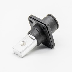 Waterproof High Current Battery Connectors Right Angle Plug and Socket 6mm Black IP65 120A Busbar Lug