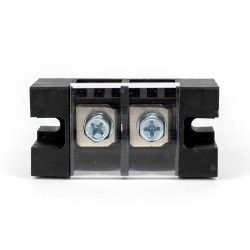 Feed Through Terminal Block 2 Pin 100A 600V 38mm2 Straight Panel Mount