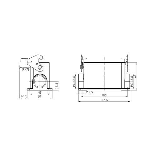 H16B-SM-1L-2PG13.5