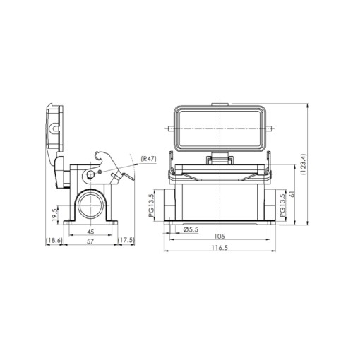 H16B-SM-1L-PC-2PG13.5