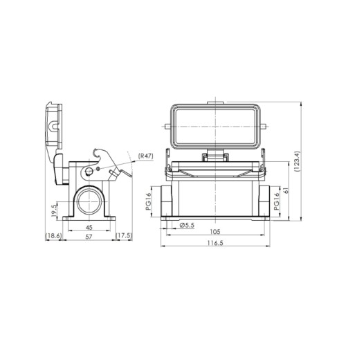 H16B-SM-1L-PC-2PG16