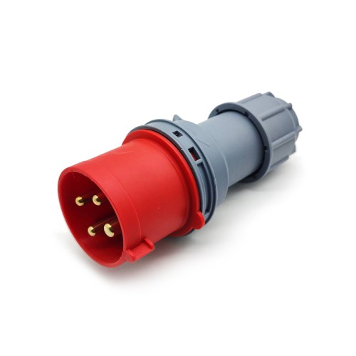 Waterproof Industrial Connector Plug 4Pin 32A 380-415V 3P+E IP44