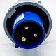 32A 230V 3pin 50/60Hz 3P 6h 2P+E Waterproof IP67 CEE Industrial IEC60309 Plug Blue