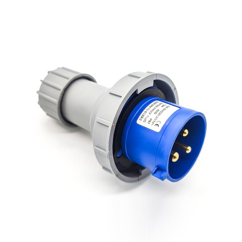 32A 230V 3pin 50/60Hz 3P 6h 2P+E Waterproof IP67 CEE Industrial IEC60309 Plug Blue