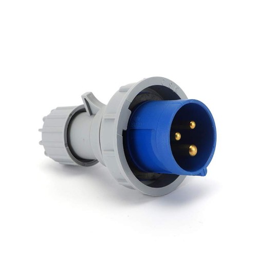 Waterproof Industrial Connector Plug 3Pin 16A 250V 2P+E IP67 Cable Mount