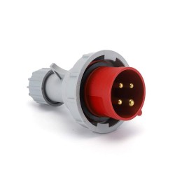 Waterproof Industrial Connector Plug 4Pin 32A 380-415V 3P+E IP67