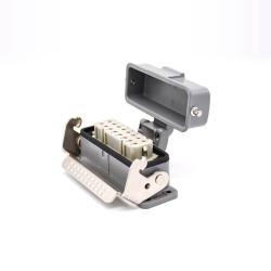 10 Pin Electrical Connector Heavy Duty H16A Female Butt-joint Male Silver Plating Size M25 Bulkhead Mounting 10 Pin Electrical Connector Heavy Duty H16A Female Butt-joint Male Silver Plating Size M25 Bulkhead Mounting