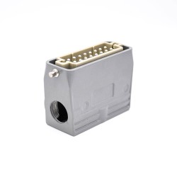 10 Pin Electrical Connector Heavy Duty H16A Female Butt-joint Male Silver Plating Size M25 Bulkhead Mounting 10 Pin Electrical Connector Heavy Duty H16A Female Butt-joint Male Silver Plating Size M25 Bulkhead Mounting