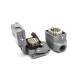 10 Pin Heavy Duty Connector H6B Male Without Contacts Bulkhead Mounting M20 Male Butt-Joint Female With Metal Dust Cover