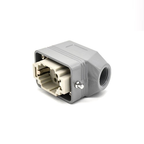 10 Pin Heavy Duty Connector H6B Male Without Contacts Bulkhead Mounting M20 Male Butt-Joint Female With Metal Dust Cover