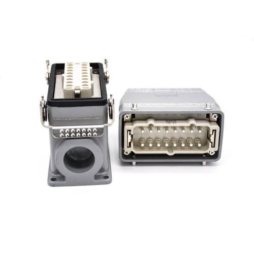 16Pin HDC Connector Male Female Butt-Joint Hasp High Top Cable Entry High Surfice Mounting H16T Shell PG29